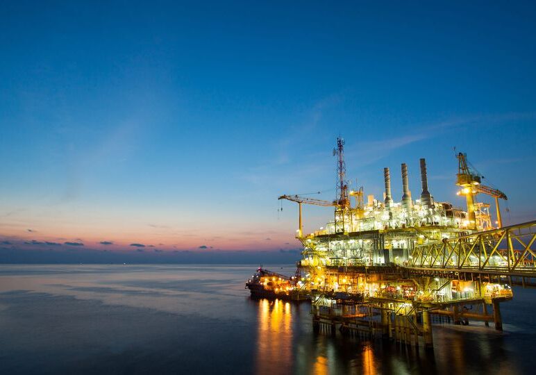 Production platform of oil and gas industry in offshore
